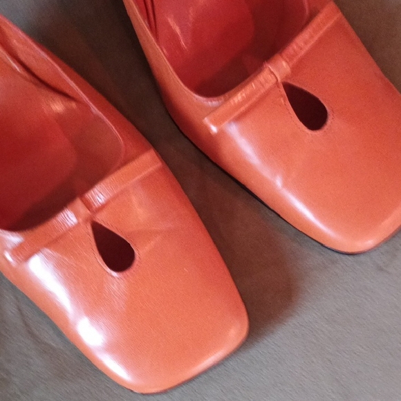 Charles David Coral-Orange Slip-On Mule Heels - Picture 3 of 7
